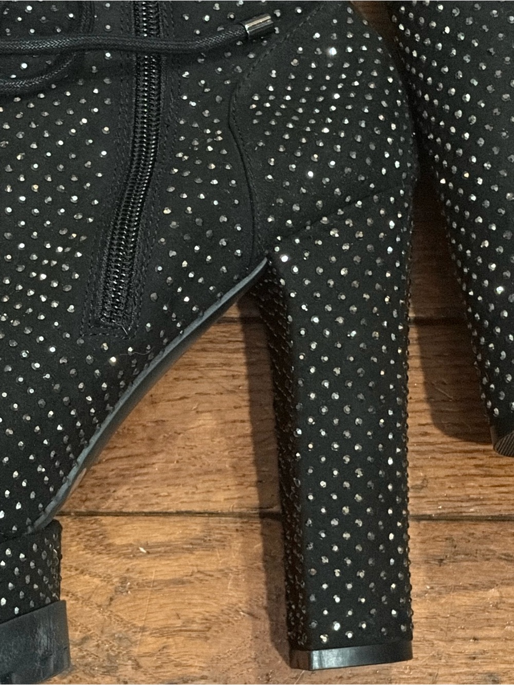 NEW Jessica Simpson Irella-2 Platform Black Suede Sparkle Size 7.5 - Picture 11 of 15